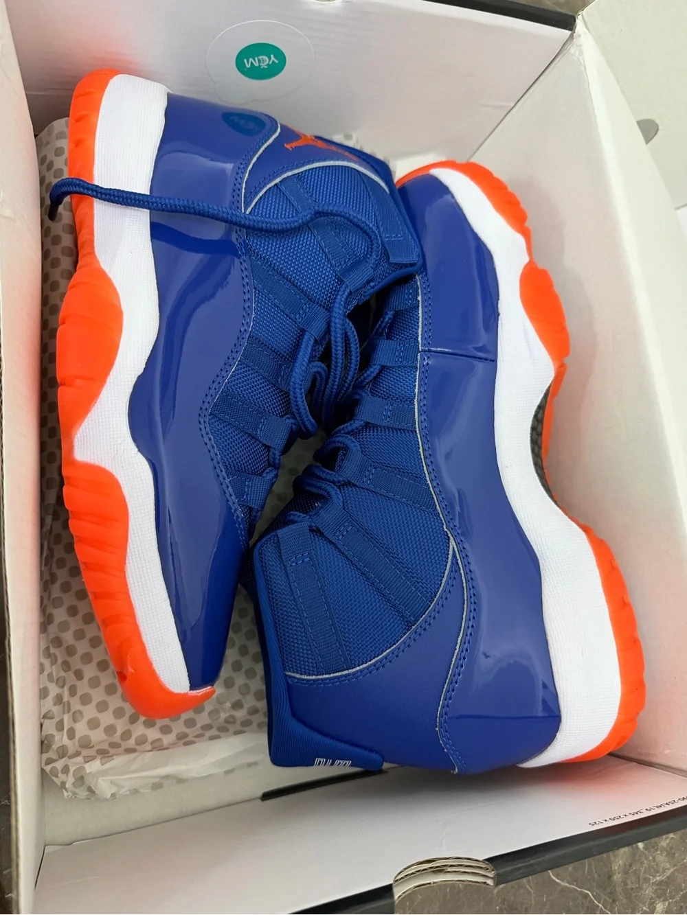 New! Air Jordan 11 Retro, Blue, Orange & White, Men’s Size 8